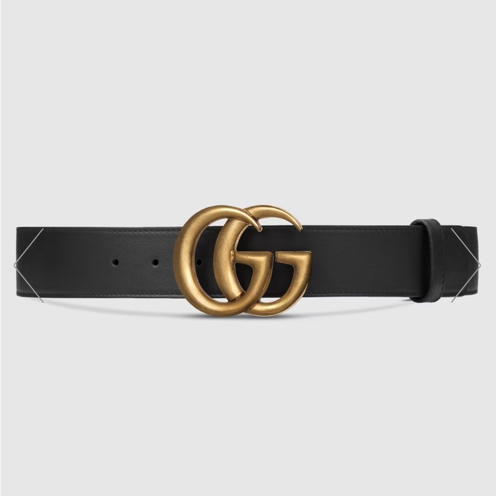 Gucci black GG logo belt